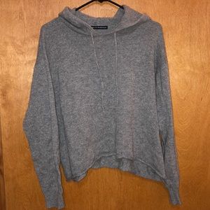 Gray Brandy Melville cropped hoodie sweater